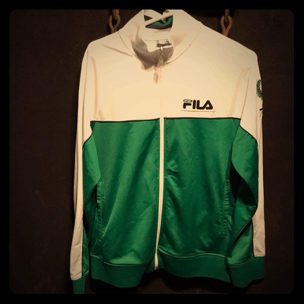 Fila White and Green Track Jacket